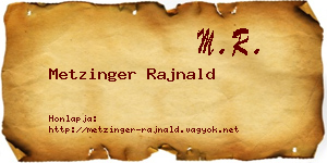 Metzinger Rajnald névjegykártya